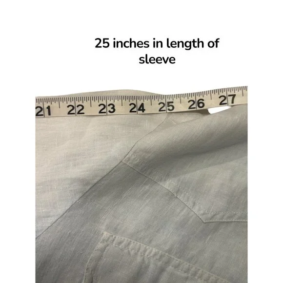 Sundance Catalog Linen Western Shirt Women M Pearl Snap Cowboy Boho USA Made - Picture 10 of 10